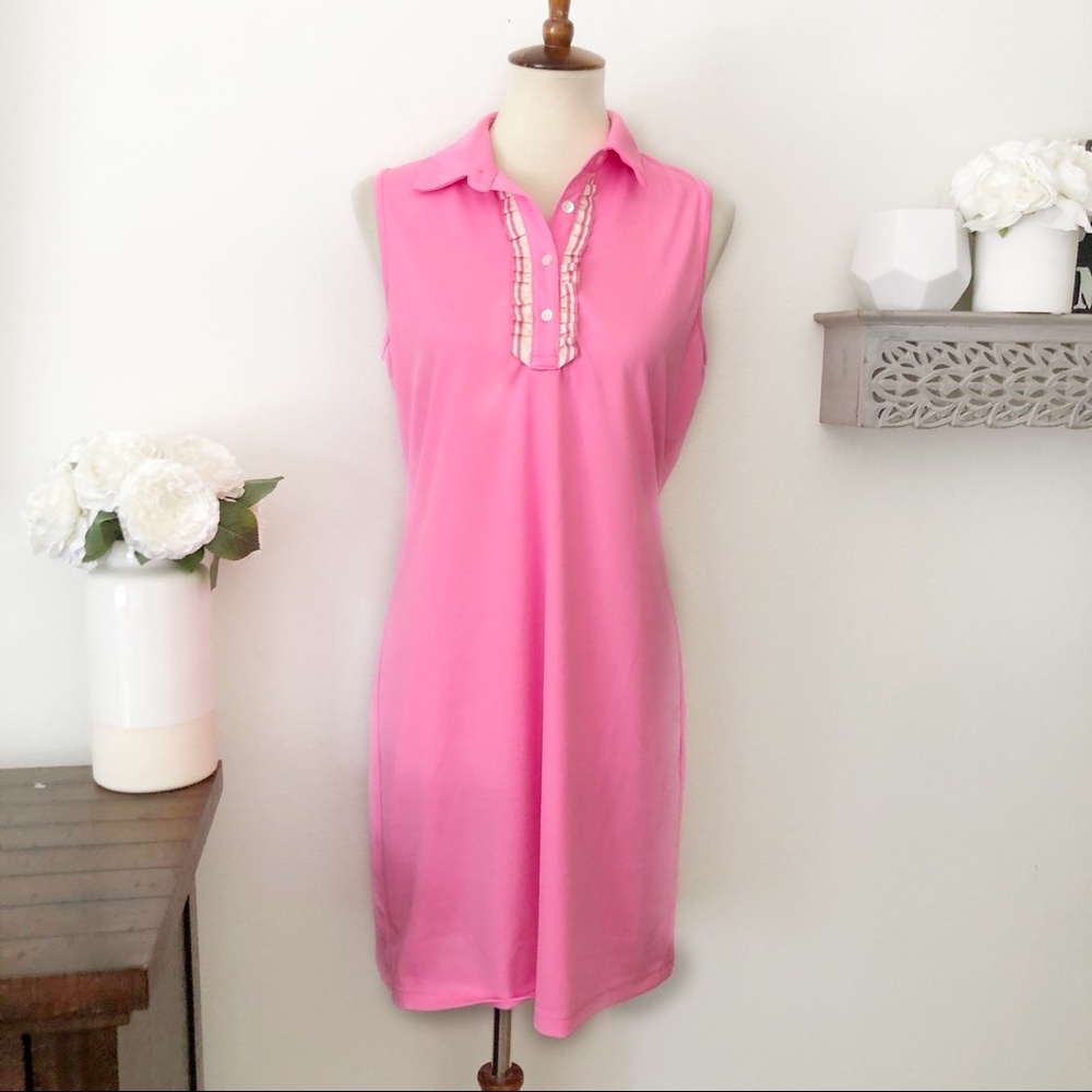 Julie Brown NYC Sleeveless polo tank dress pink size large